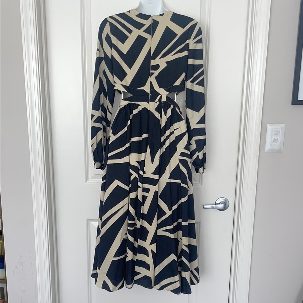 Banana Republic Blue and Cream Sundress with Bishop Sleeves - Picture 3 of 4